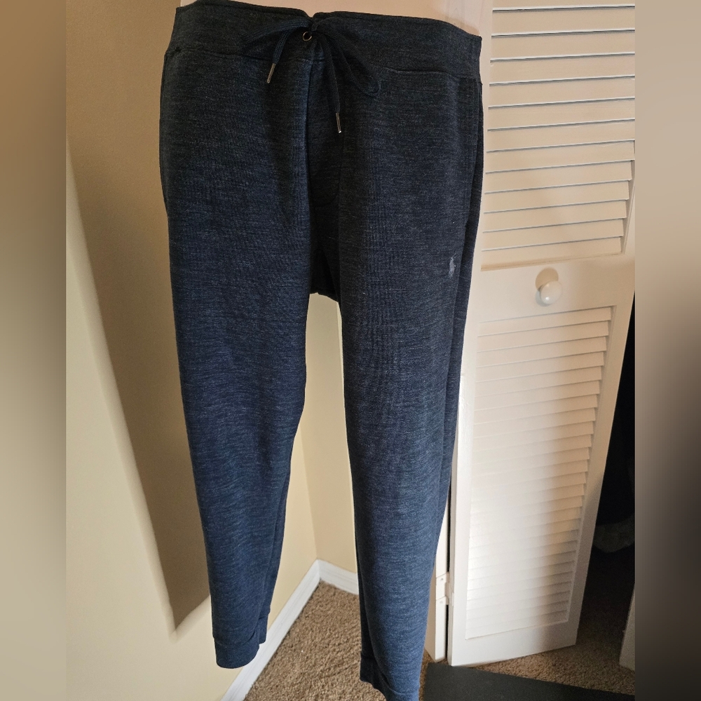 Polo Ralph Lauren Man SZ Medium Jogger Pant Logo Dark Gray/ Black